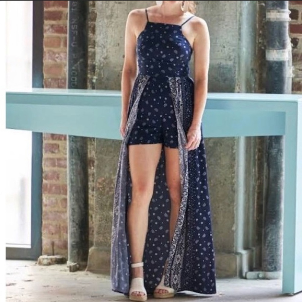 Band of Gypsies Walk Through Navy Blue Romper